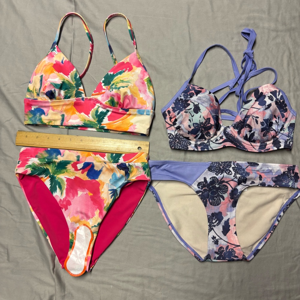 Joe Fresh NWT Multicolor Floral & Purple Mixed Bikini Set XS